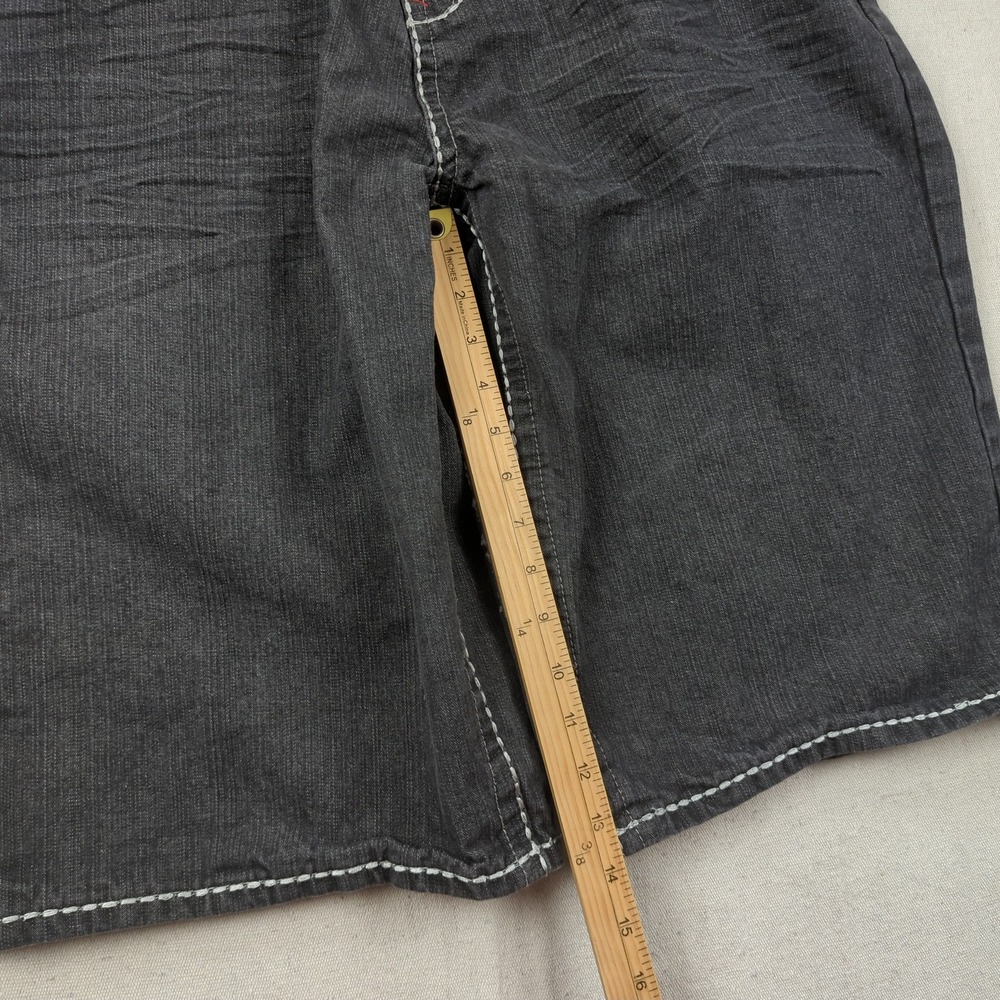 Vintage Southpole Shorts Mens 38 Black Denim Baggy Skater Embroidered - Picture 7 of 12